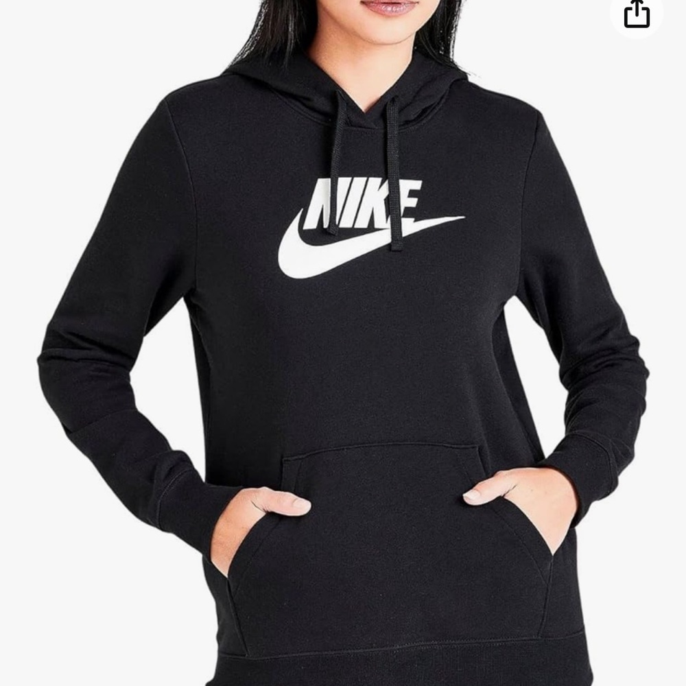 Simple Black Nike Logo Hoodie